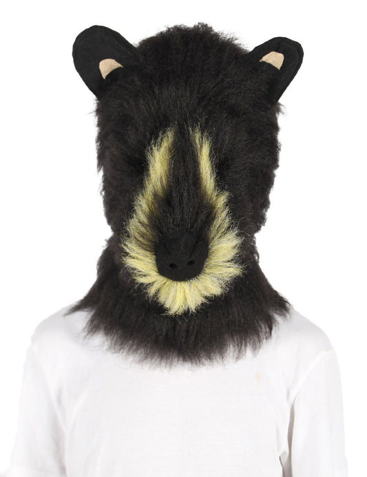ハロウィンパーティープレミアムメンズ H-5595 黒いベアのウィッグとマスク ソフト合成繊維