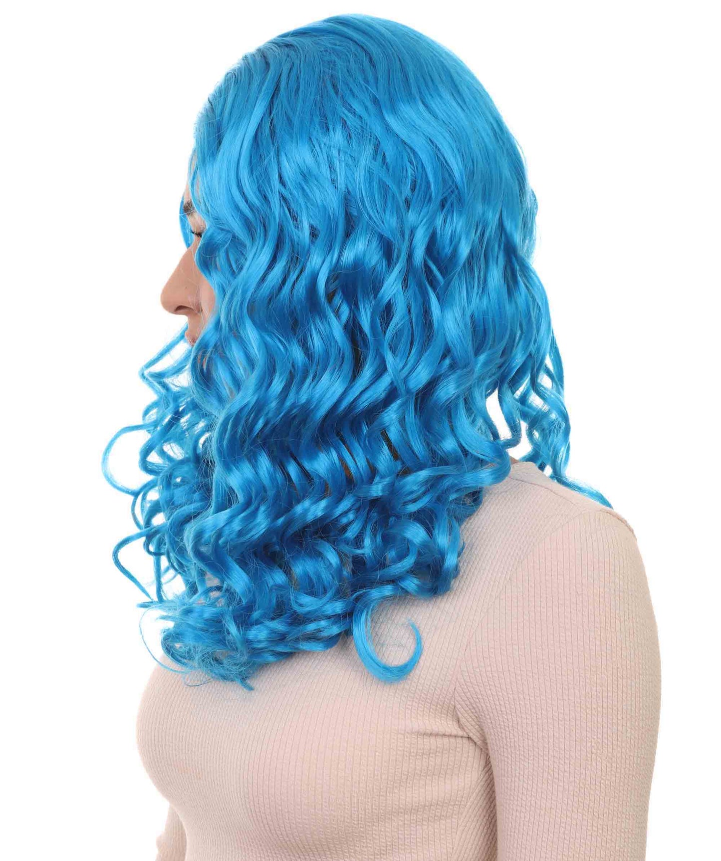 Wigs2you ハロウィンパーティープレミアムレディース H-1111 とても快適なアリスウィッグ 鏡の国のアリス ネオンブルーカラー