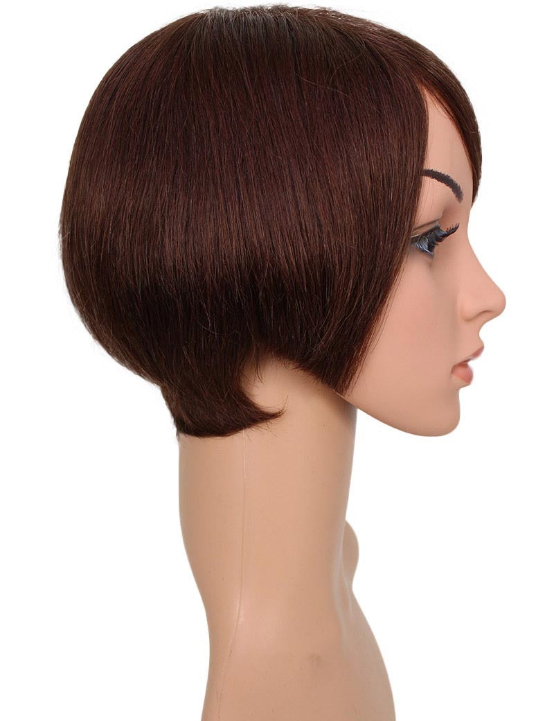 30歳〜40歳 若者の短い HT-018 100% ヒューマンヘア ナチュラルエレガンス ハンドタイド ヒューマンヘア束