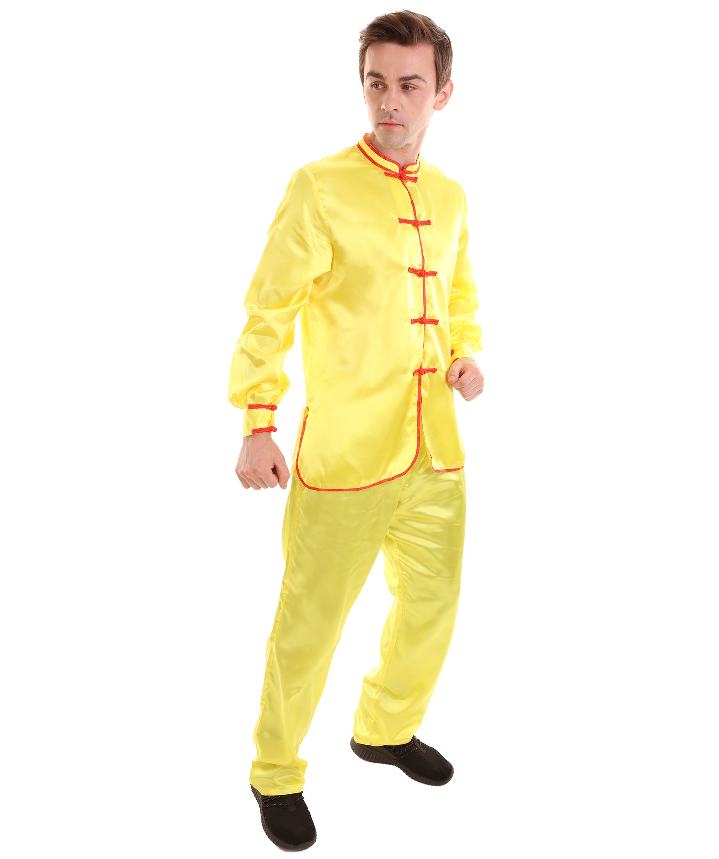 大人用メンズ JCO-269_17 中国の伝統的なカンフー イエローサテン 制服 コスプレ衣装