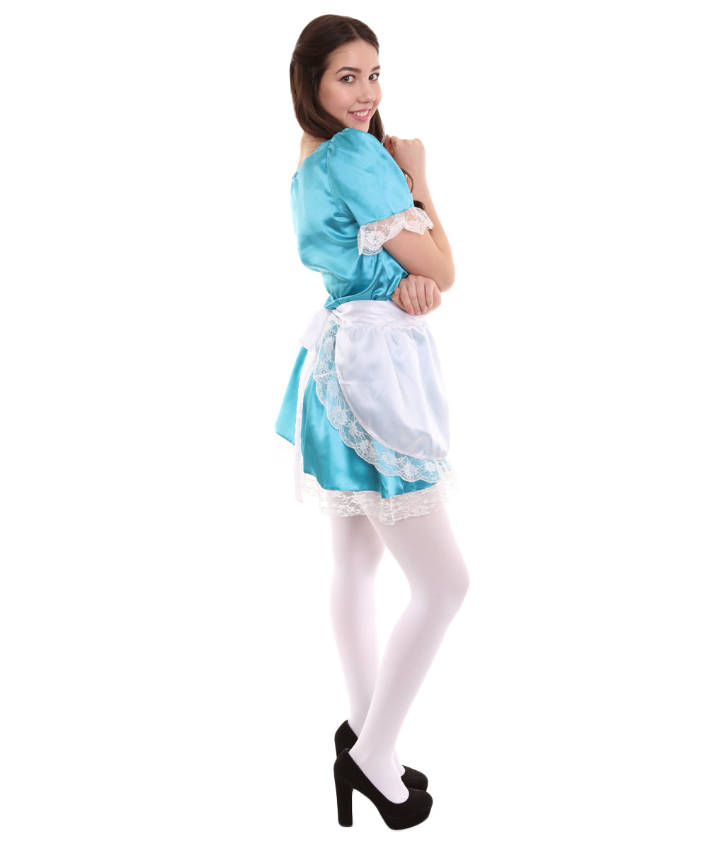 女性用 JCO-343_18 伝統的なメイドユニフォーム アクアブルー コスプレ コスチューム
