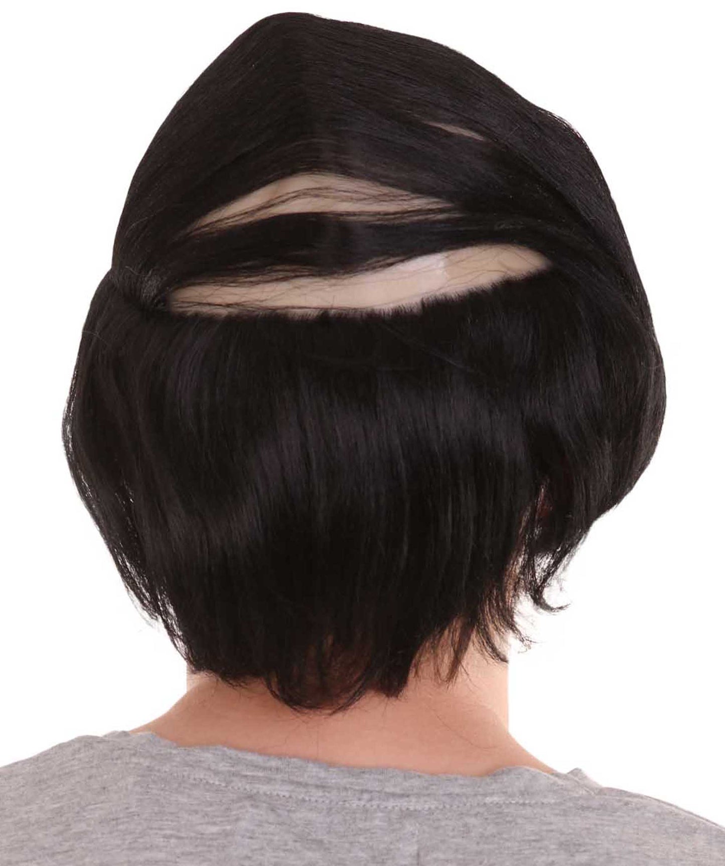 Wigs2you ハロウィンパーティープレミアム H-2145 コンボーバルド男性ブラックウィッグ あなたのためにカスタマイズ 男性の髪の部分の調整プロセス