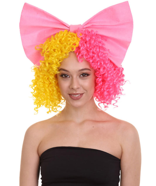 Wigs2you ハロウィンパーティープレミアムレディース H-1832 華やかに見えるオーストラリアンシンガーシア カーリーウィッグ ピンクリボン付き