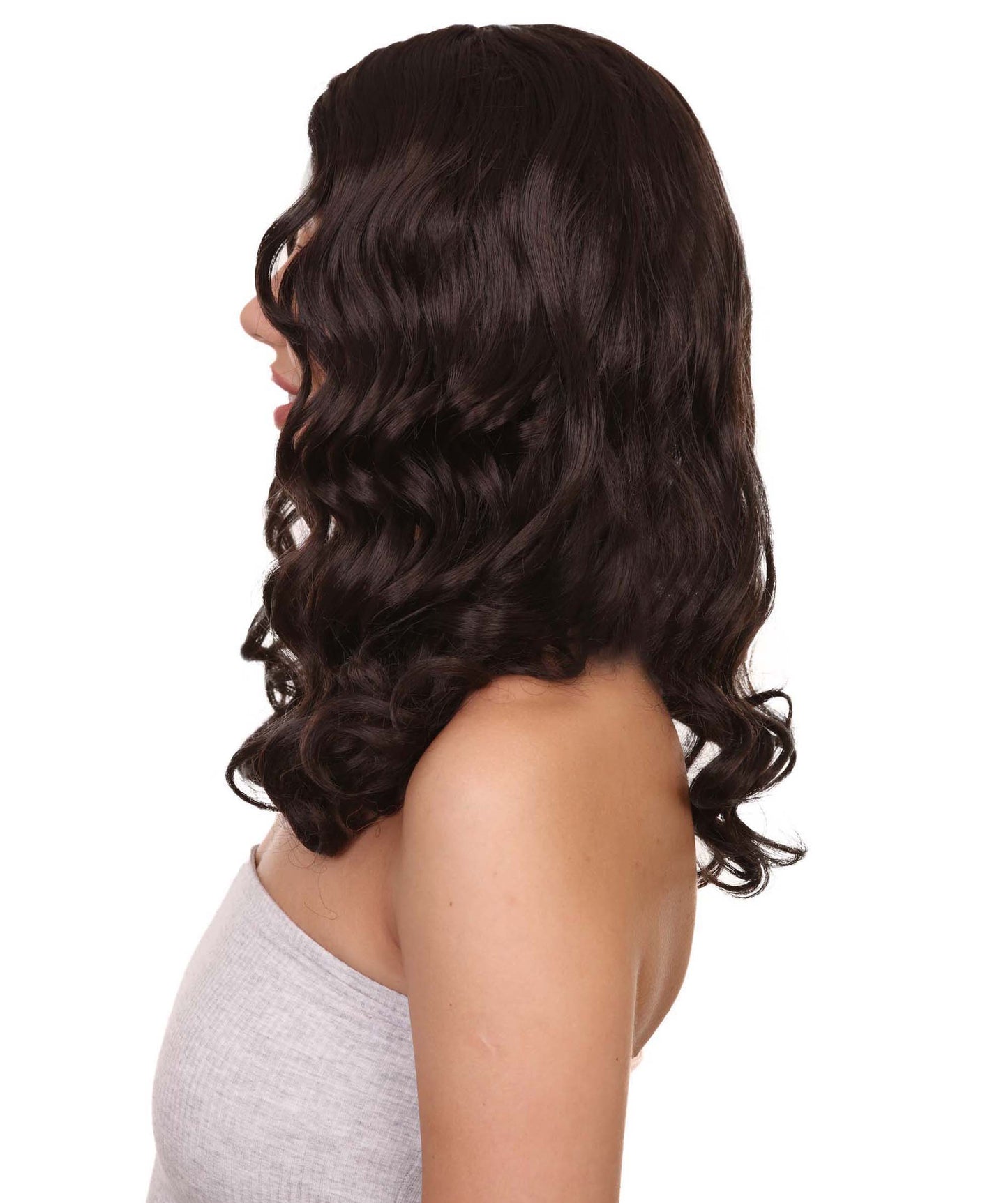 Wigs2you ハロウィンパーティープレミアムレディース H-1109 とても着け心地の良いアリスウィッグ 鏡の国のアリス ダークブラウン色