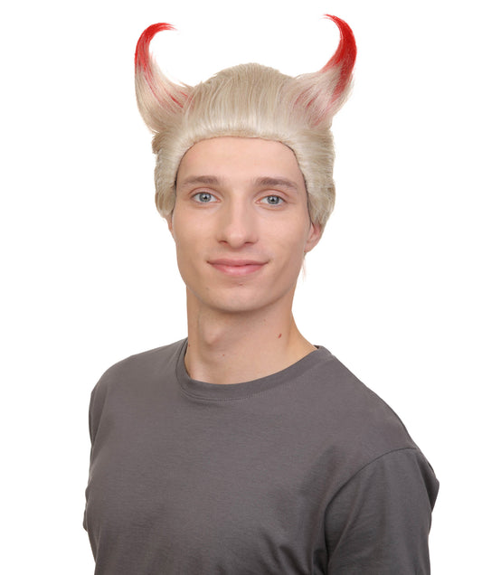 メンズ H-6085 K-POP 歌手ギタリスト 金髪悪魔ウィッグ I ハロウィンに最適 I 難燃性合成繊維