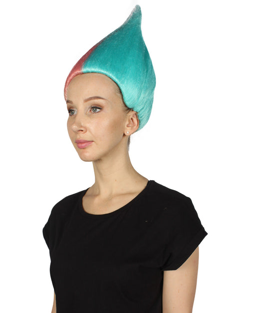 女性用ツートーントロールレディースウィッグ H-3388 パーティーハロウィンウィッグ プレミアム通気性のあるキャップレスキャップ