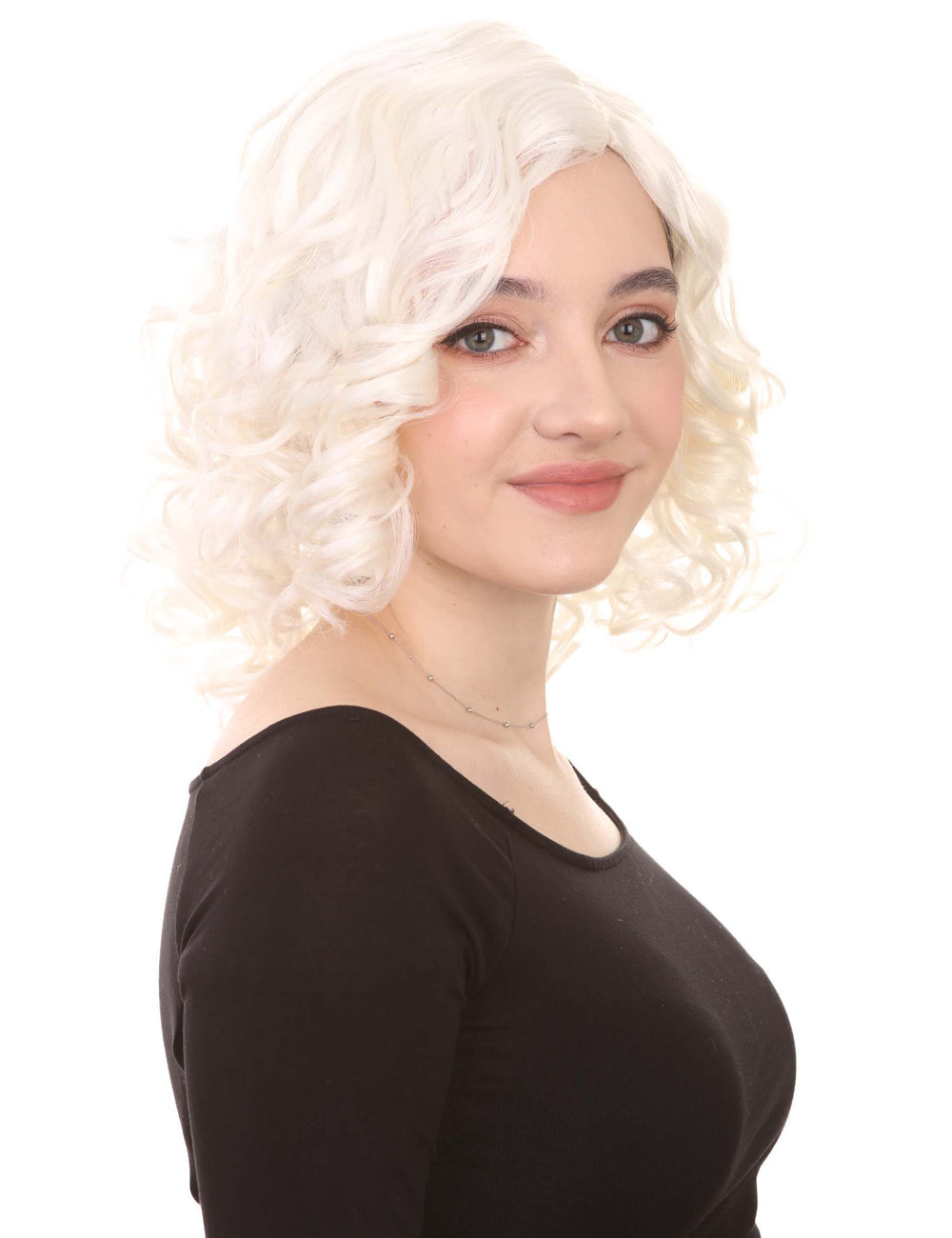Wigs2you ハロウィン パーティー プレミアム レディース H-1405 着けやすい 快適なフィット感 カリフォルニアガール ホワイト カール ウィッグ