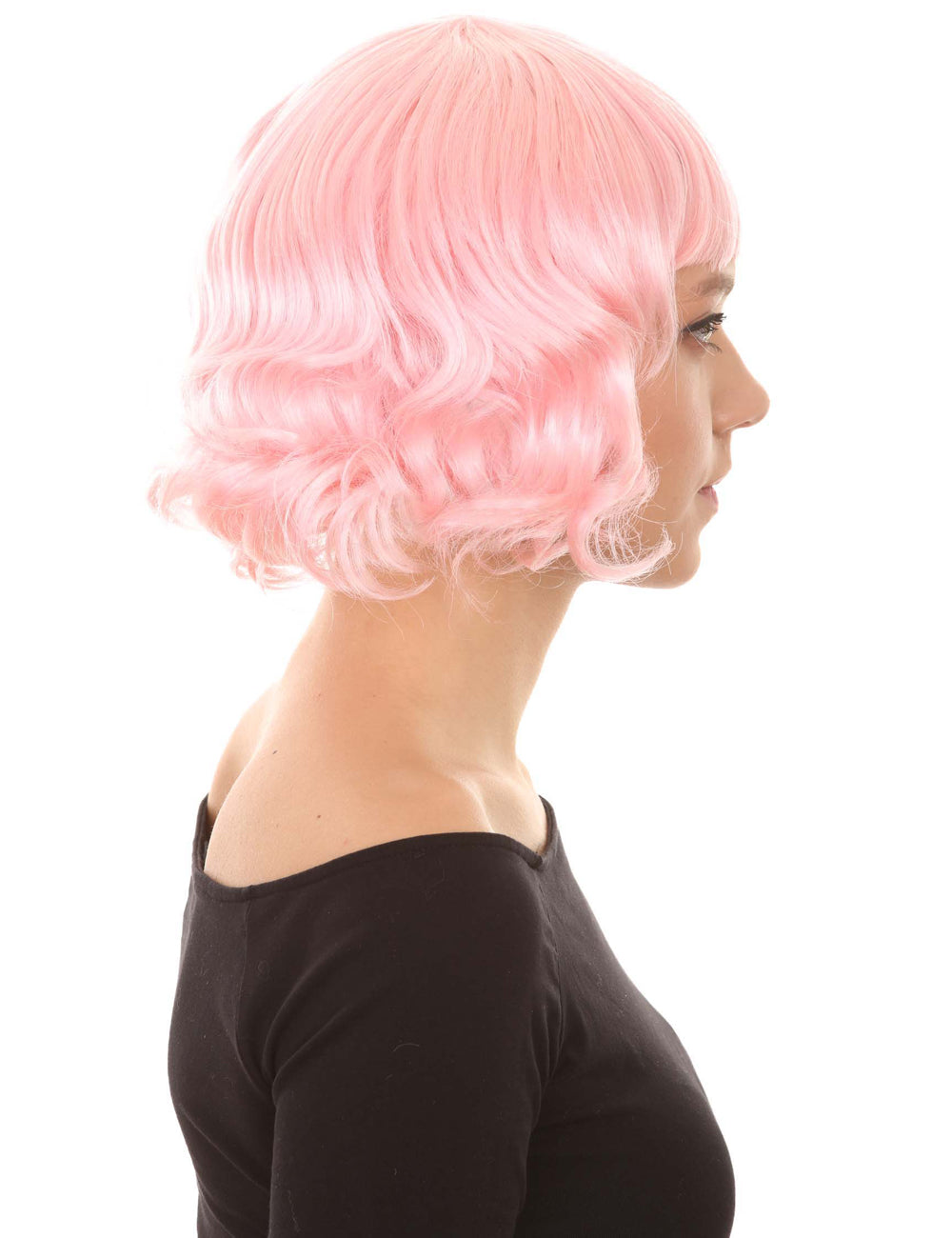 Wigs2you ハロウィン パーティー プレミアム レディース H-1358 着けやすい 快適なフィット感 カーニバル Lt ピンク ウェーブのかかったウィッグ