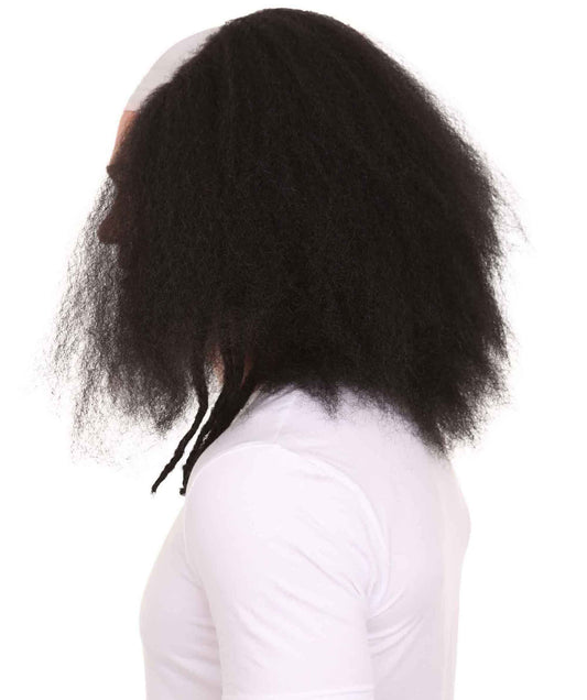 ハロウィーンパーティープレミアムメンズH-3623ブラックボールドクラウンウィッグ