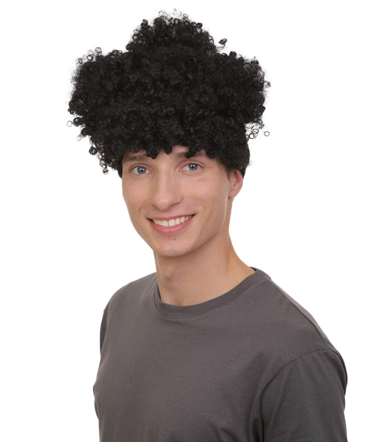 メンズ H-6178 プエルトリコ ラッペ カーリー バン アップド ウィッグ、不燃性合成繊維ウィッグ