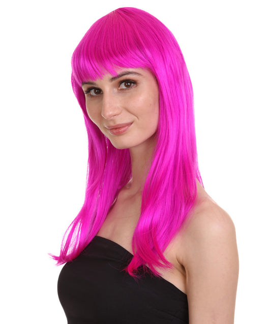 Wigs2you ハロウィン パーティー プレミアム レディース H-1071 とても快適なグラマー グリーン ウィッグ ネオン フューシャ カラー