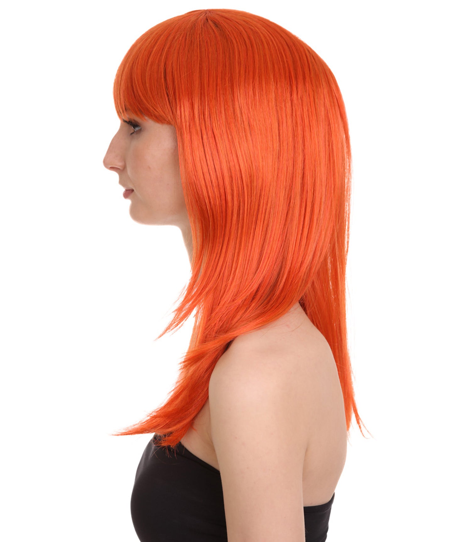 Wigs2you ハロウィン パーティー プレミアム レディース H-1039 とても快適なグラマー グリーン ウィッグ オレンジ色