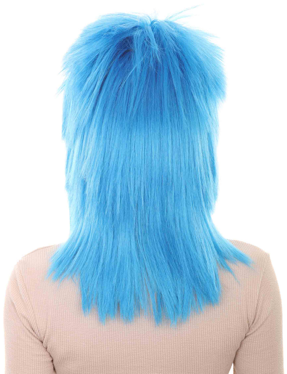 Wigs2you ハロウィン パーティー プレミアム H-1314 簡単に着用でき 快適なフィット感 80 年代女性ブルー ロッカー スタイル ウィッグ