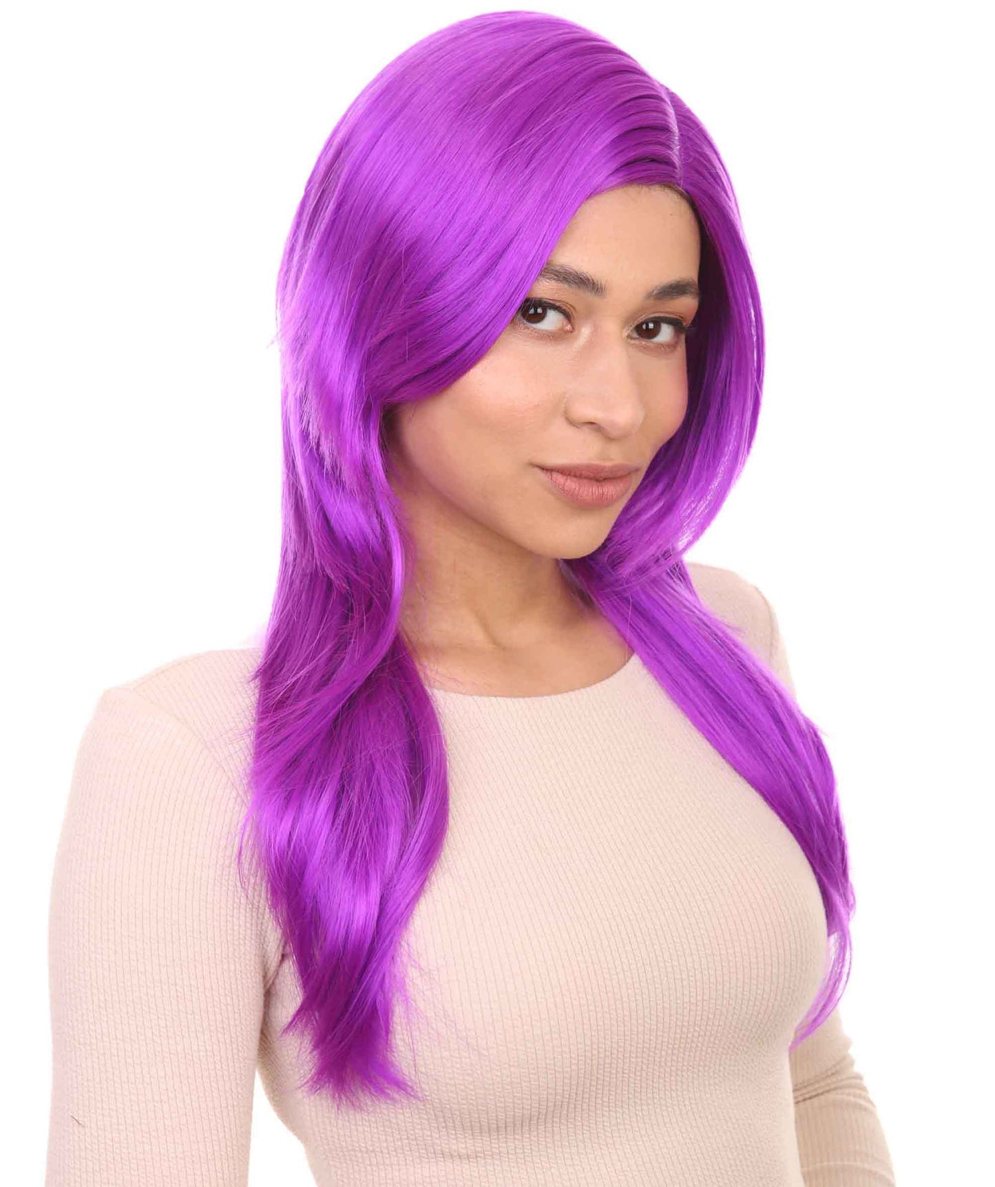 Wigs2you ハロウィンパーティープレミアム H-962 3レイヤーのパーティーガールウィッグ ネオンパープル色