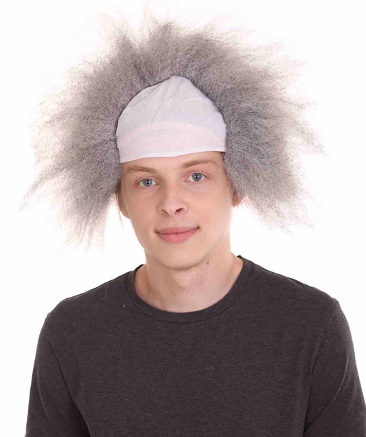 ハロウィンパーティープレミアム メンズ H-3586 ハーフ ボールド ヘッド ショート ウィッグ グレイ