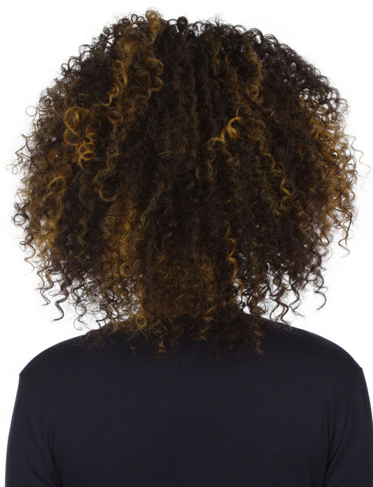レディースファッション W-810C カーリースタイル チャコールゴールデンブロンドHLハーフウィッグ ヒートスタイル可能 合成繊維