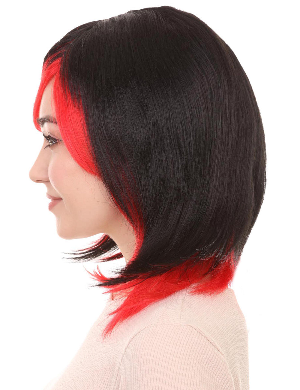 Wigs2you ハロウィンパーティー プレミアム レディース H-676 黒赤ウィッグ