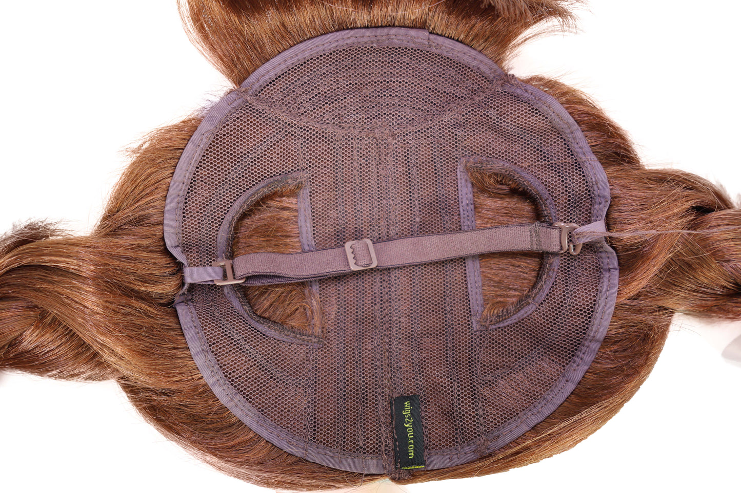 Wigs2you P-046 ペット用犬ウィッグ&ヘッドギア|赤茶色(オーバーンブラウン)のふわふわ合成繊維ウィッグ・通常キャップ付き|耐熱性ショートスタイル・小型ペット向け