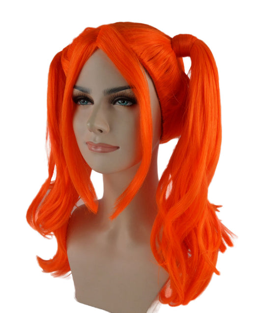 Wigs2you ハロウィンパーティー プレミアム レディース H-735 ドリー ピグテール ウィッグ ネオンオレンジカラー