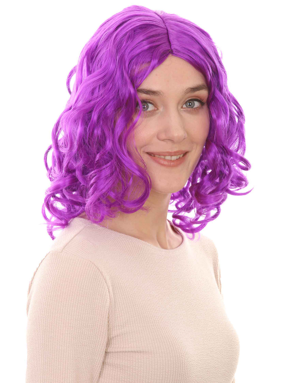 Wigs2you ハロウィン パーティー プレミアム レディース H-1407 着けやすい 快適なフィット感 カリフォルニア ガール ネオン パープル カール ウィッグ