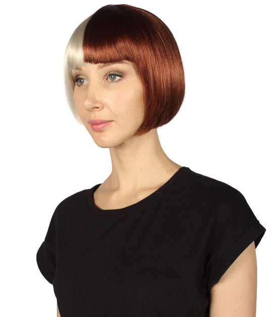 ハロウィンパーティープレミアムレディース H-4062 二色調ブロンド&ブラウンショートボブウィッグコレクション