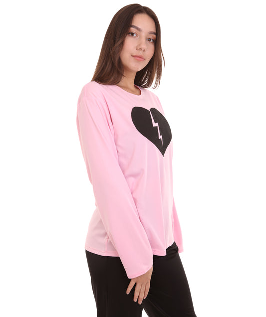 大人向け女性用 JCO-167_4 私のハート イズ ブロークン ロングスリーブ コスチューム ライト ピンク コスプレ コスチューム