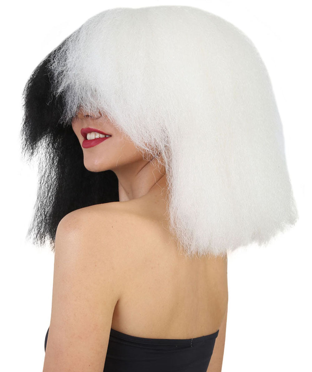 Wigs2you ハロウィンとパーティー プレミアム レディース H-491 SIA ブラックとホワイト ウィッグ Lサイズ