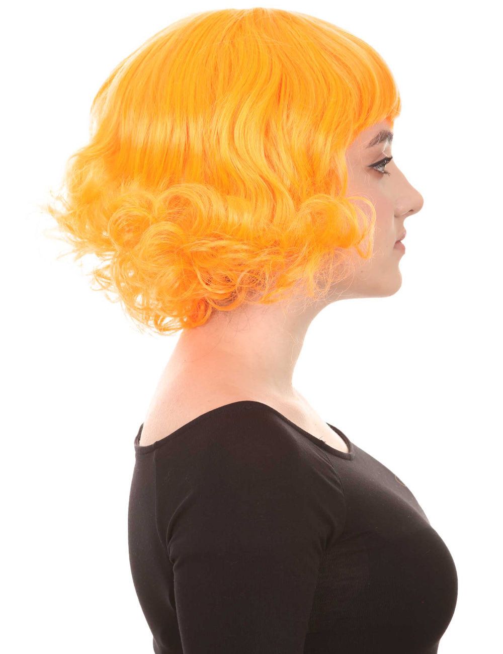 Wigs2you ハロウィン パーティー プレミアム レディース H-1345 着けやすい 快適なフィット感 カーニバル パンプキン オレンジ ウェーブのかかったウィッグ