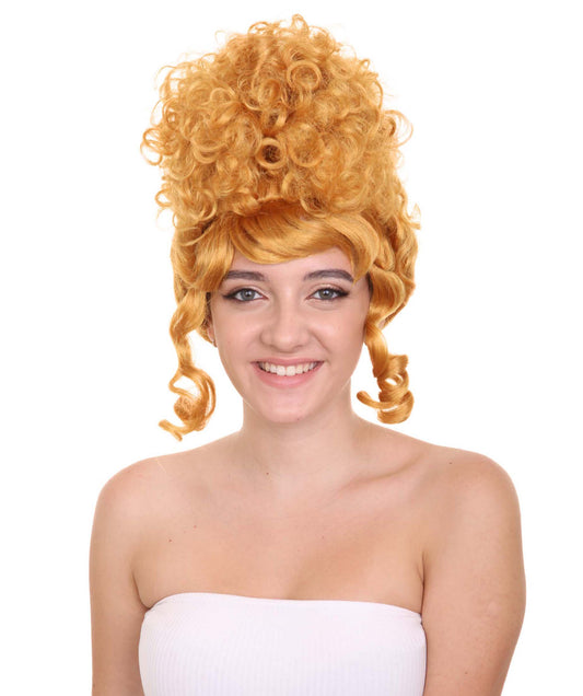 ウィメンズ フレンチルネサンスマリーアントワネットブラウンウィッグ H-4164 歴史的ウィッグ プレミアム通気性のキャップレスキャップ