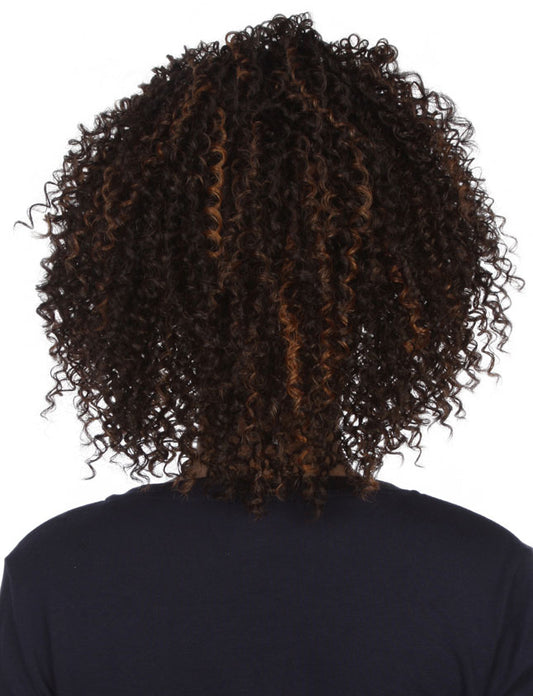 レディースファッション W-811C カーリースタイル ラティーノブラウンハーフウィッグ ヒートスタイル可能 合成繊維