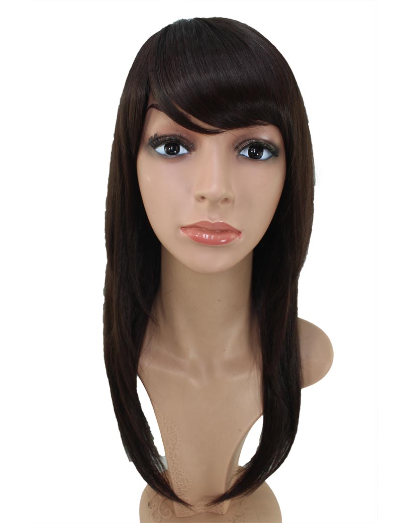 定番の人気商品です!ストレートロングスタイル ウィッグ1つで簡単にサラサラヘアーに! ウィッグネット付き W-407