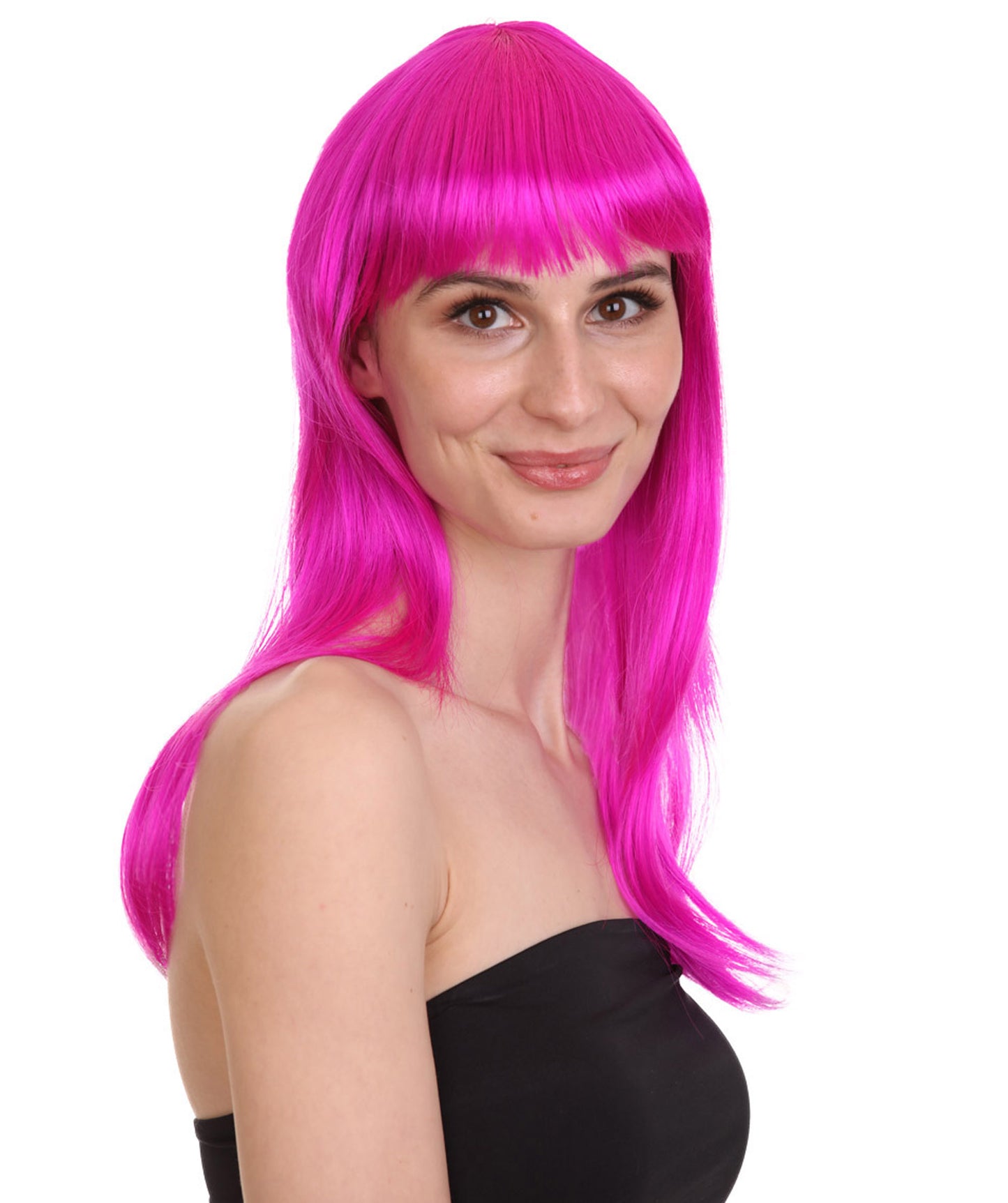 Wigs2you ハロウィン パーティー プレミアム レディース H-1071 とても快適なグラマー グリーン ウィッグ ネオン フューシャ カラー