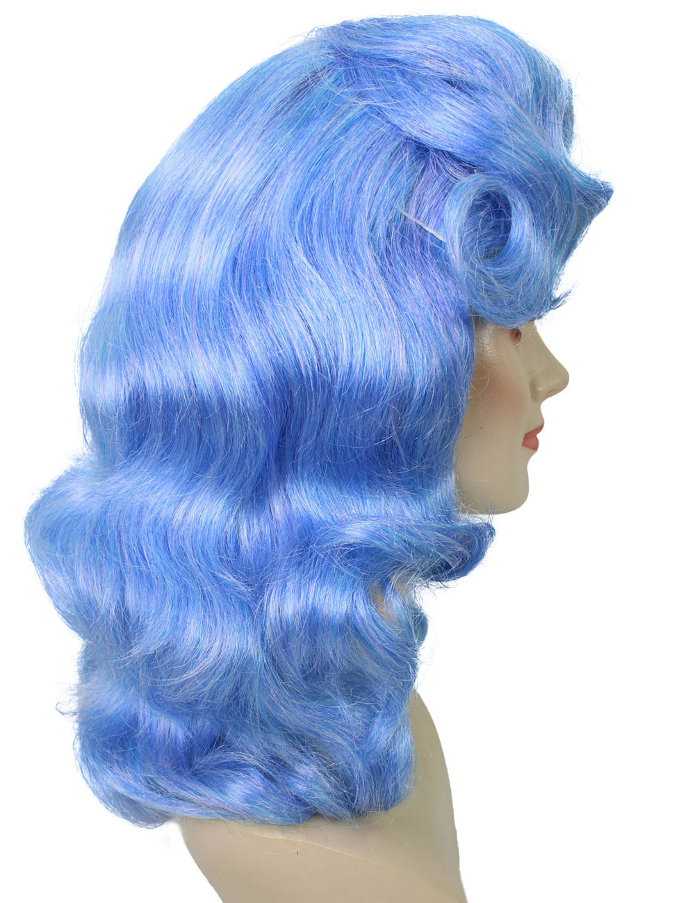 Wigs2you ハロウィンパーティ プレミアムレディース ヴィンテージブルーカーリーウィッグ H-5741