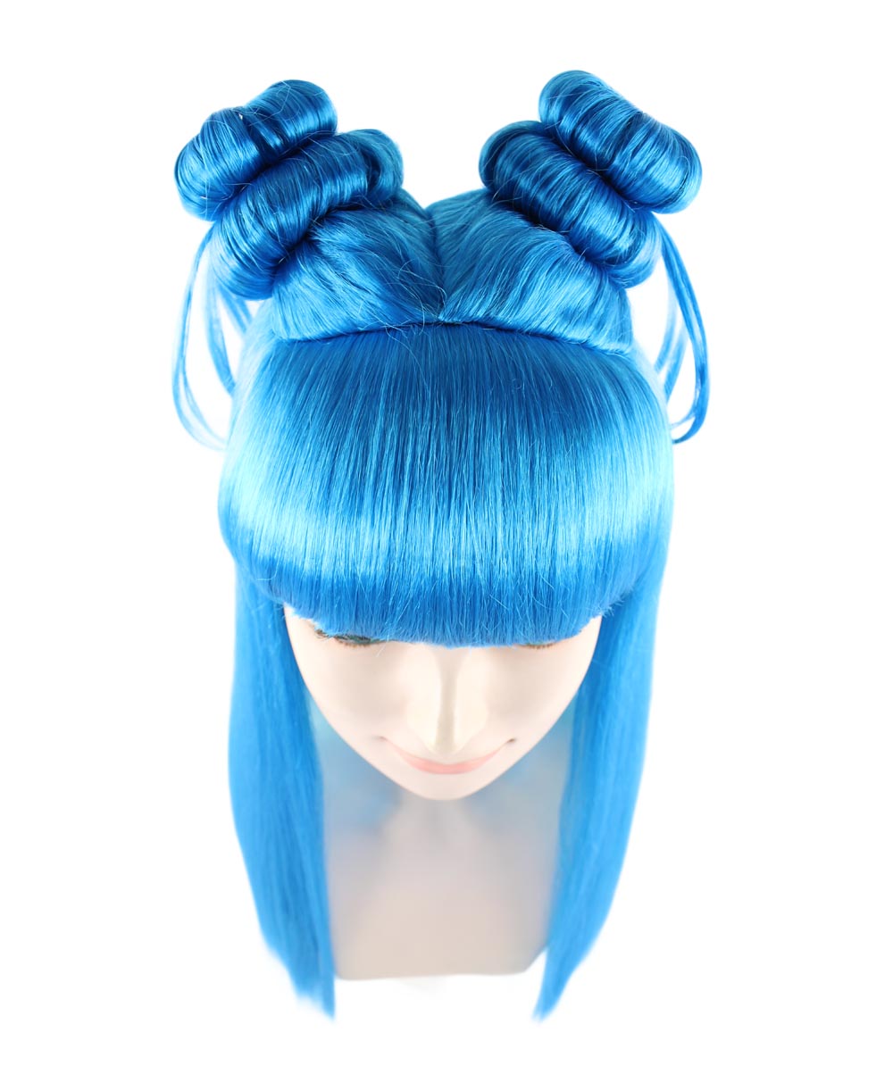 Wigs2you ハロウィン パーティー プレミアム レディース H-1227 快適なフィット感 ネオンブルー アジアン プリンセス ウィッグ