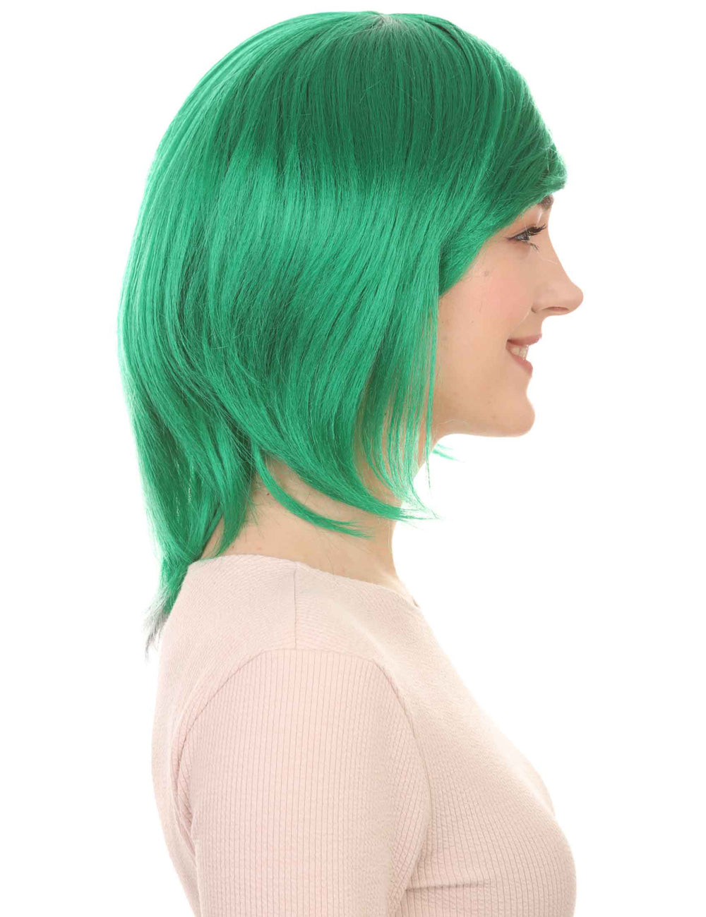 Wigs2you ハロウィン パーティー プレミアム H-1424 簡単に着用でき 快適なフィット感の女性ショート ダークグリーンウィッグ
