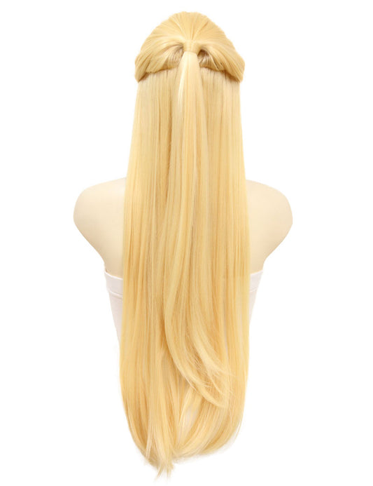 レディースファッション C-040 ロングストレート C-ペールイエロー コスプレ ヒートスタイルウィッグ