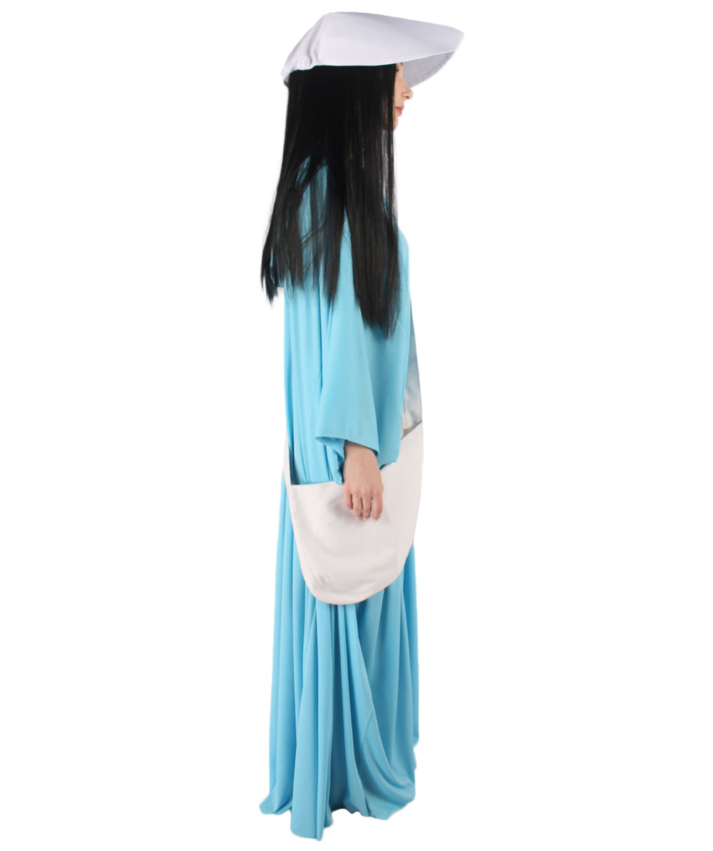 女性用 JCP-068_4 ライトブルー ローブ ハンドメイド コスプレ衣装とバッグ ボンネット付き