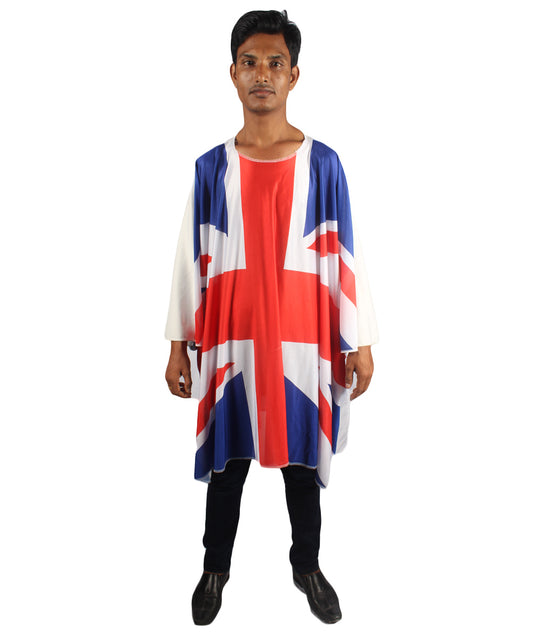 男性 JCO-436 のイギリス国旗チュニックコスチューム 愛国心マルチカラーコスプレコスチューム