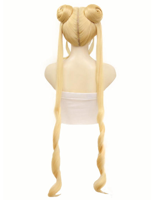 レディースファッション C-035 ロングウェービー C-ペールイエロー コスプレ ヒートスタイルウィッグ