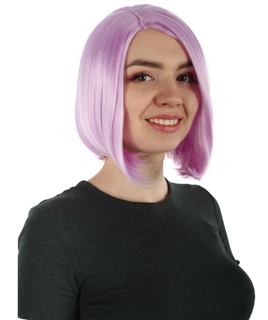 女性用ショルダーレングスフラッパーウィッグ ライトパープル H-5375_11 合成繊維ヘア ハロウィンパーティーウィッグコレクション
