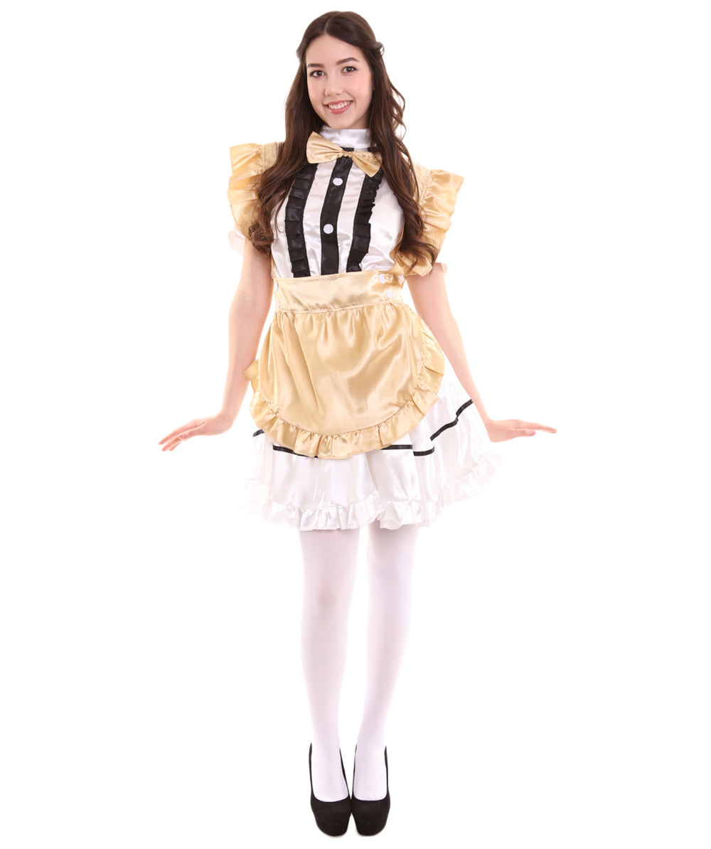 女性用 JCO-326_6 アニメ コスプレ フレンチメイド ファンシー ドレス ゴールド コスプレ コスチューム