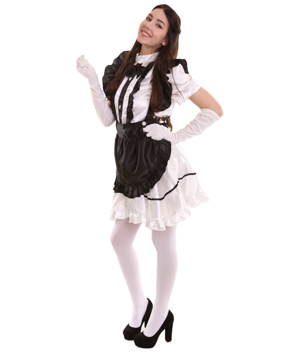 女性用 JCO-326 アニメ コスプレ フレンチメイド ファンシー ドレス ブラック コスプレ コスチューム