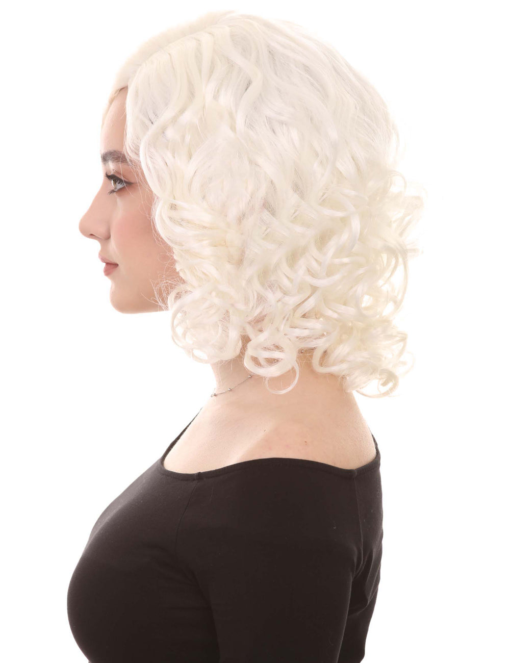 Wigs2you ハロウィン パーティー プレミアム レディース H-1405 着けやすい 快適なフィット感 カリフォルニアガール ホワイト カール ウィッグ