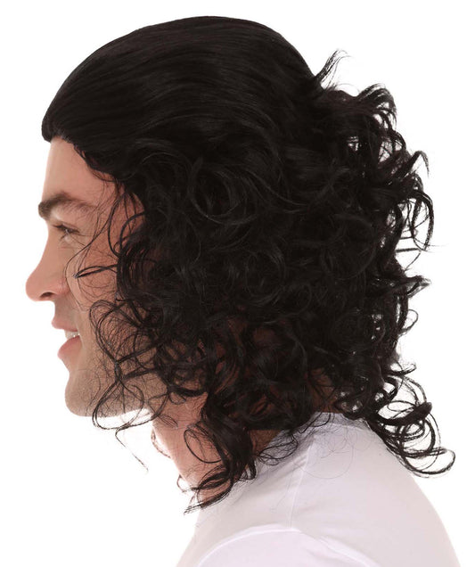 Wigs2you ハロウィンパーティープレミアム H-2147 ゲーム・オブ・スローンズ ジョンブラックカーリーウィッグ あなたのためにカスタマイズ 男性の髪の部分の調整プロセス