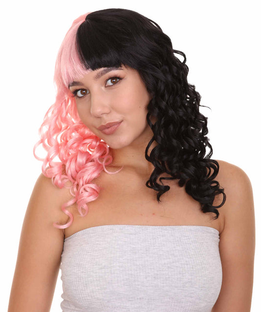 Wigs2youハロウィンパーティープレミアムレディースH-1873 着けやすい 非常に快適 限定!Melanie Martinezピンクと黒のコスプレウィッグ