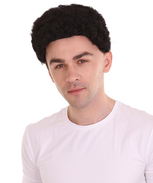 ハロウィンパーティー プレミアム 男性用 H-2410 ブラック ショート パンク アフロ ウィッグ
