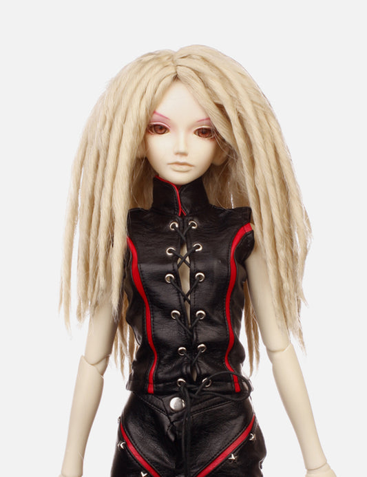 ファンキーパンキーミディアムドレッドロックススタイルの人形のウィッグ W-637 プラチナブロンド