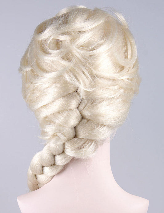 かつら ブロンドの雪映画キャラクタが編んだ女王女性は、ハロウィンかつらのコスプレをします 空気を通すプレミアム キャップのないキャップH-343