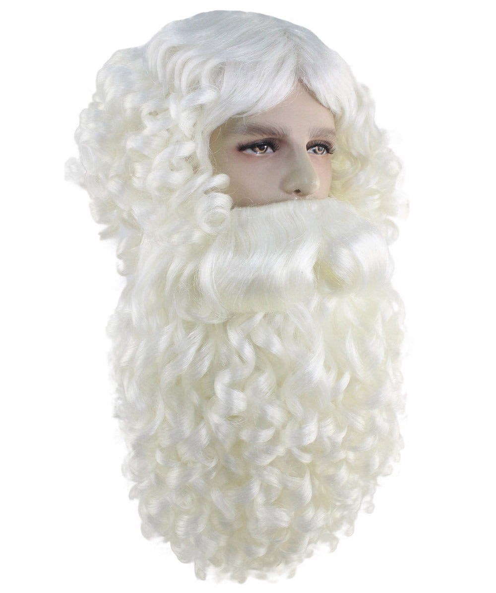 ハロウィンパーティー プレミアム 男性用 H-2384 プロフェッショナル サンタ ウィッグ および フル ビアード セット