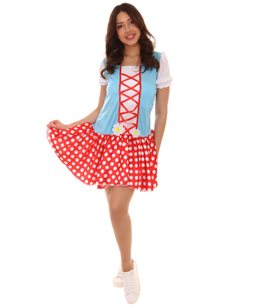 大人向け女性用 JCO-146 セクシー ノーム コスチューム レッド ブルー ハロウィン コスチューム